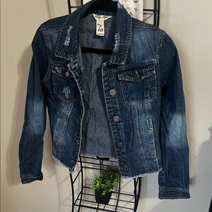 Indigo Rein Distressed Blue Denim Jacket